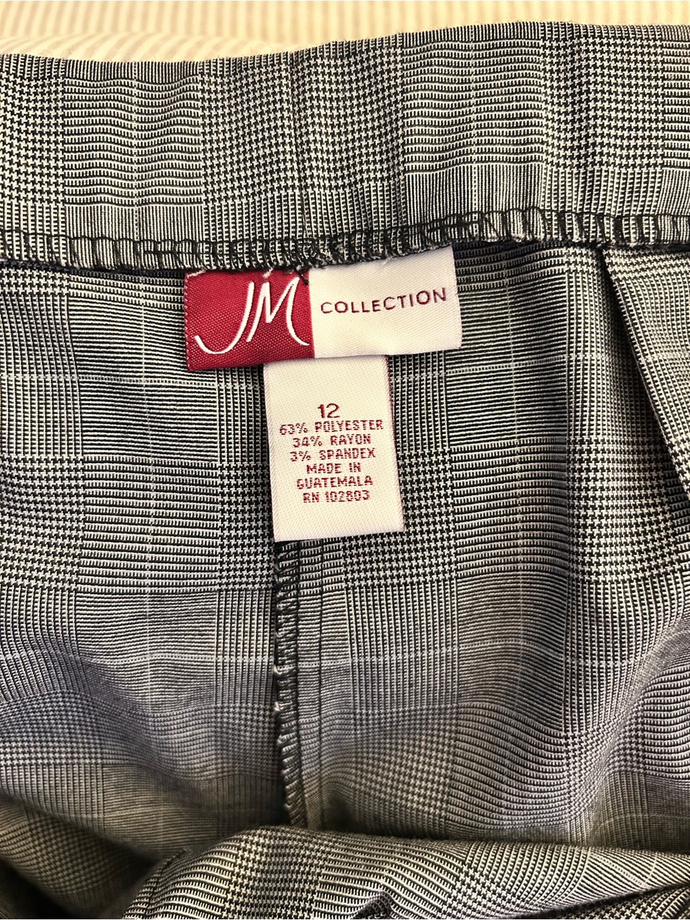JM Collection Women’s Herringbone Plaid Pants